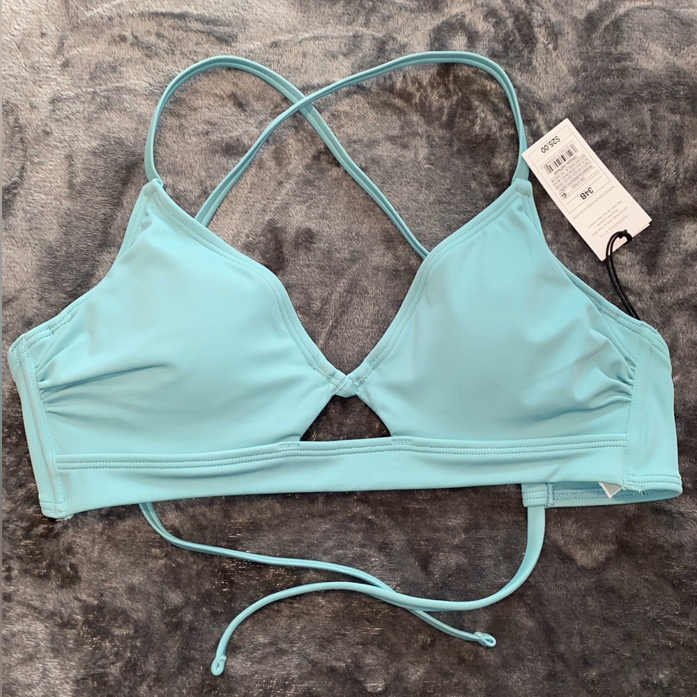 New Women's Longline Underwire Bikini Top Green Shade & Shore Size 34B